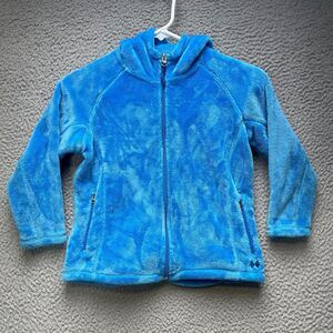 Double Diamond Fleece Jacket Youth Girls Small Blue Full Zip